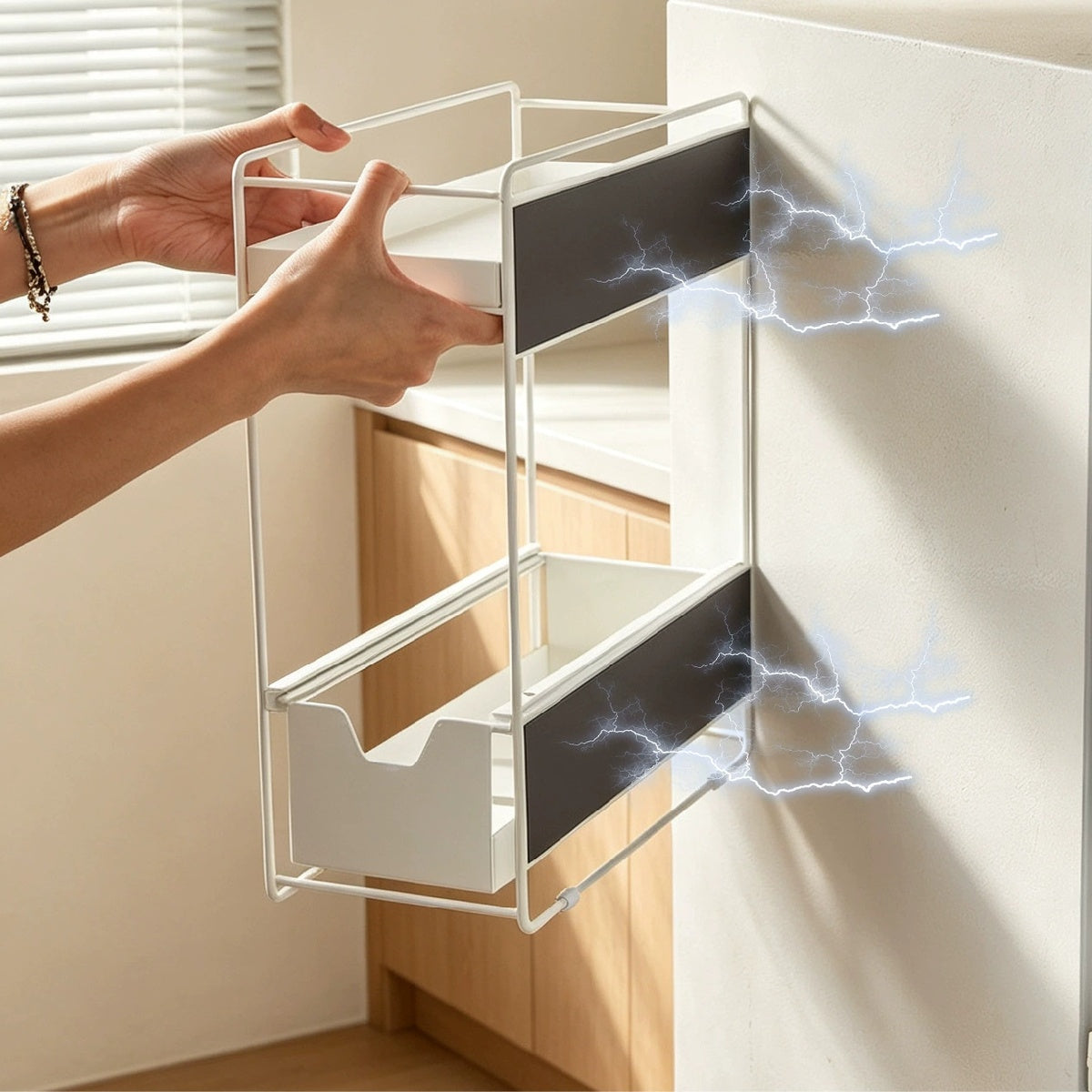 OkaNest Clear - ultra strong magnetic hold, holds heavy jars, no drilling