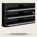 3-layer acrylic wrap and foil organizer in matte black, wall mount or countertop