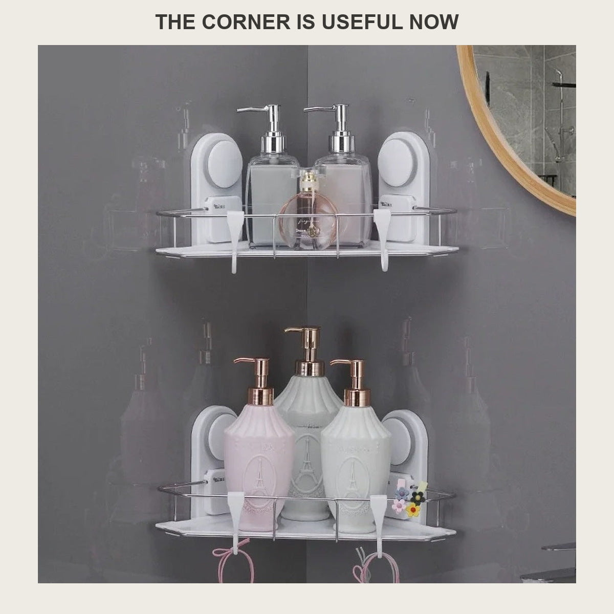 SUS304 Shower Corner Caddy Screw-Mounted Rustproof