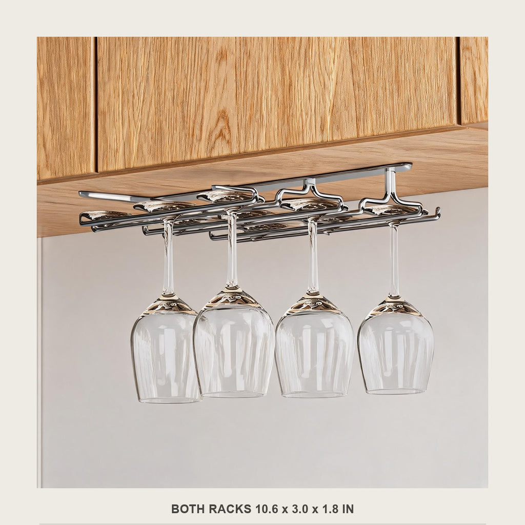 Under cabinet wine glass rack size 10.6 x 3.0 x 1.8 in