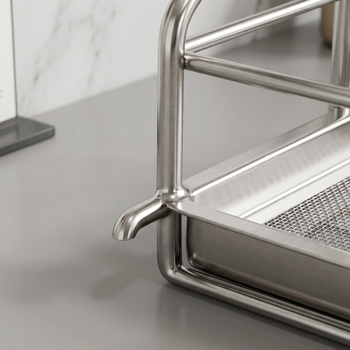 Narrow Countertop Dish Drying Rack Stainless Steel Kitchen Sink Organizer - view 5