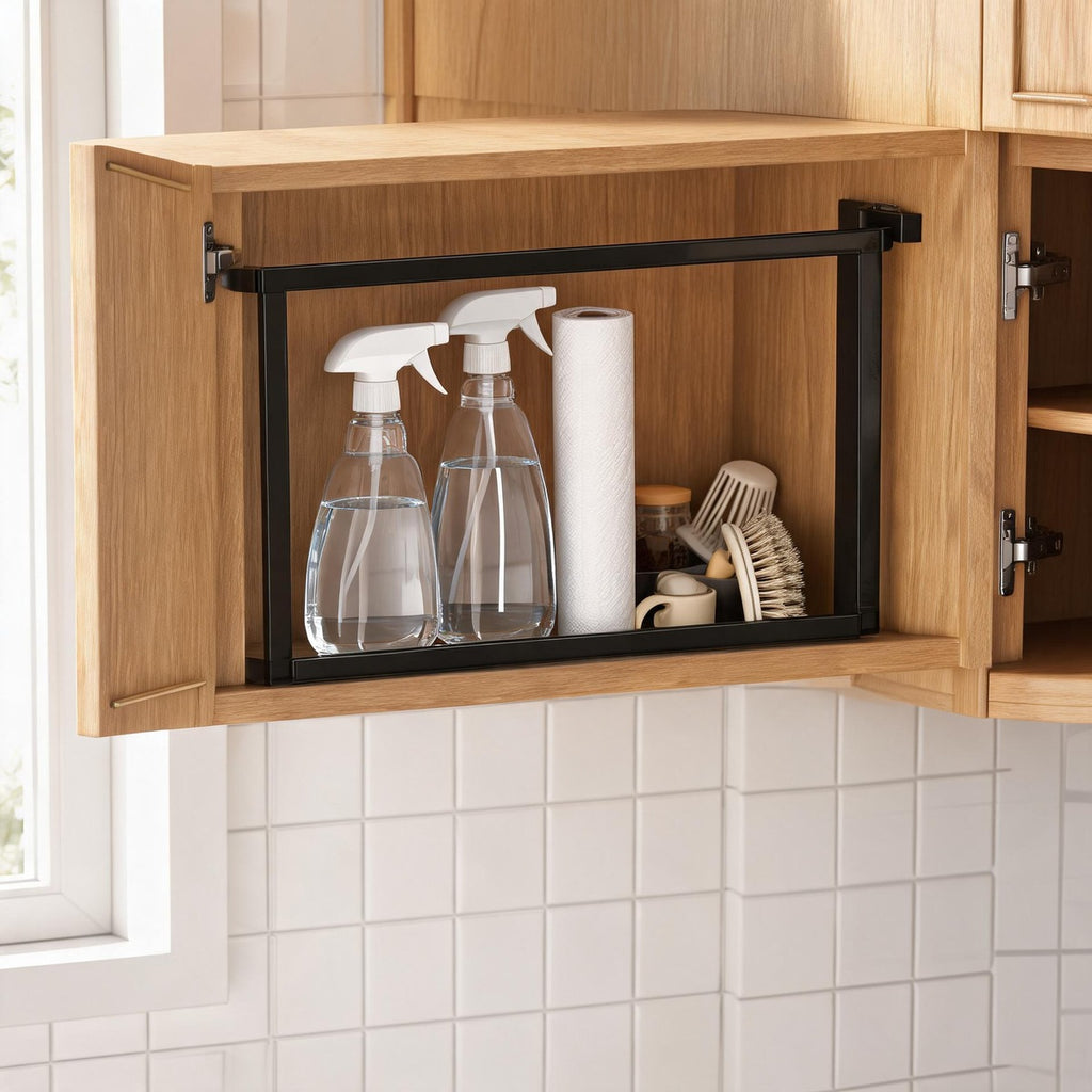 Cabinet Door Back Hanger No-Drill 2-Tier Pull-Out Organizer