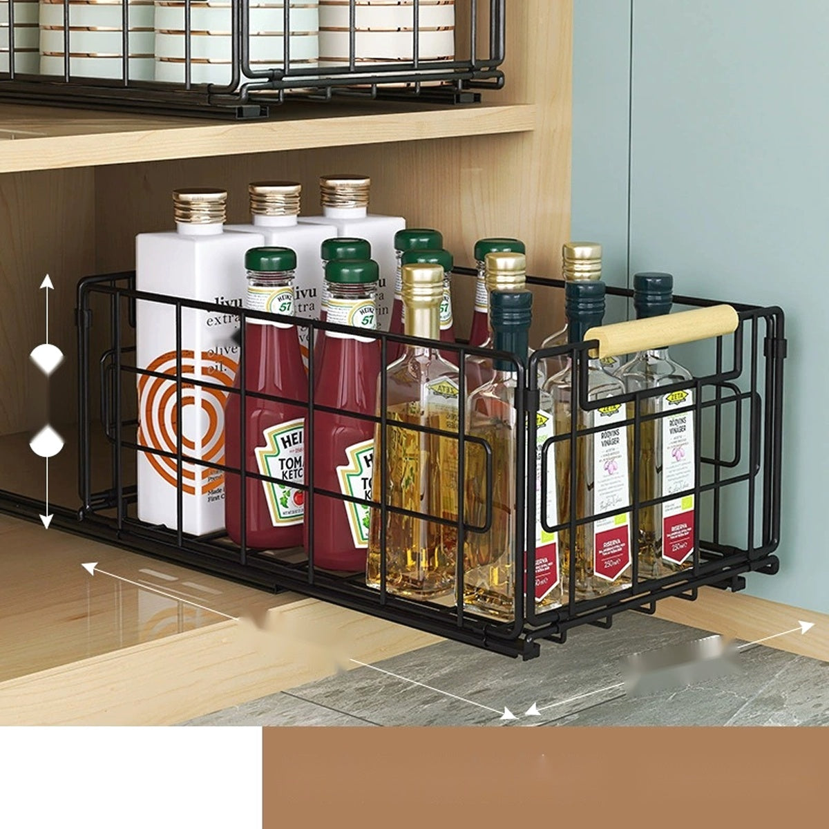 Cabinet Pull-Out Drawer Basket Steel Wire Organizer - view 5