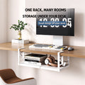 White under desk storage rack adding room under a desk