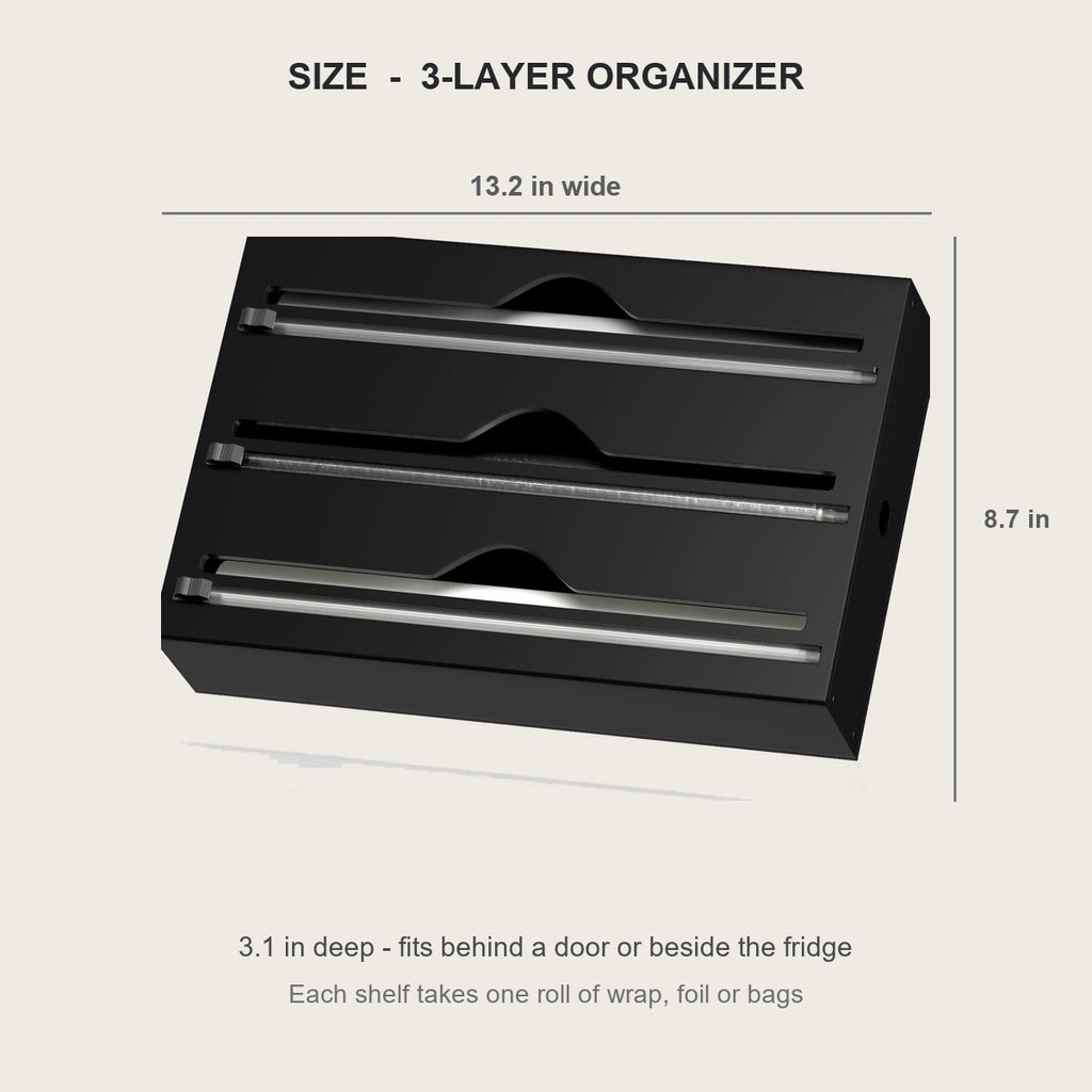 Wrap organizer dimensions - 13.2 in wide, 8.7 in tall, 3.1 in deep