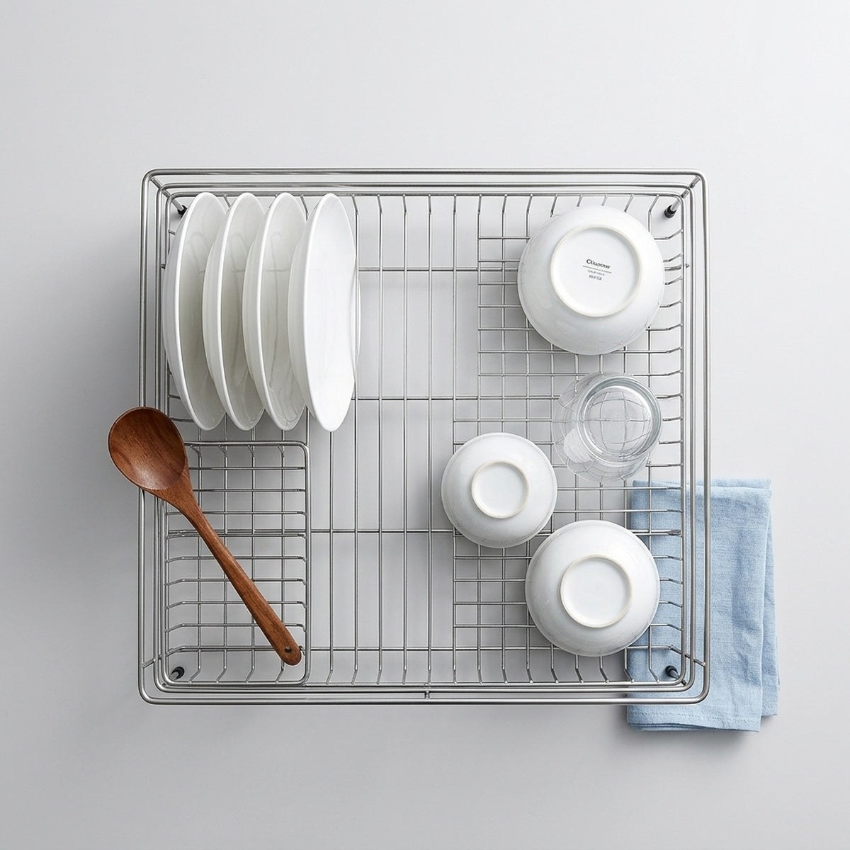 Narrow Countertop Dish Drying Rack Stainless Steel Kitchen Sink Organizer - view 2