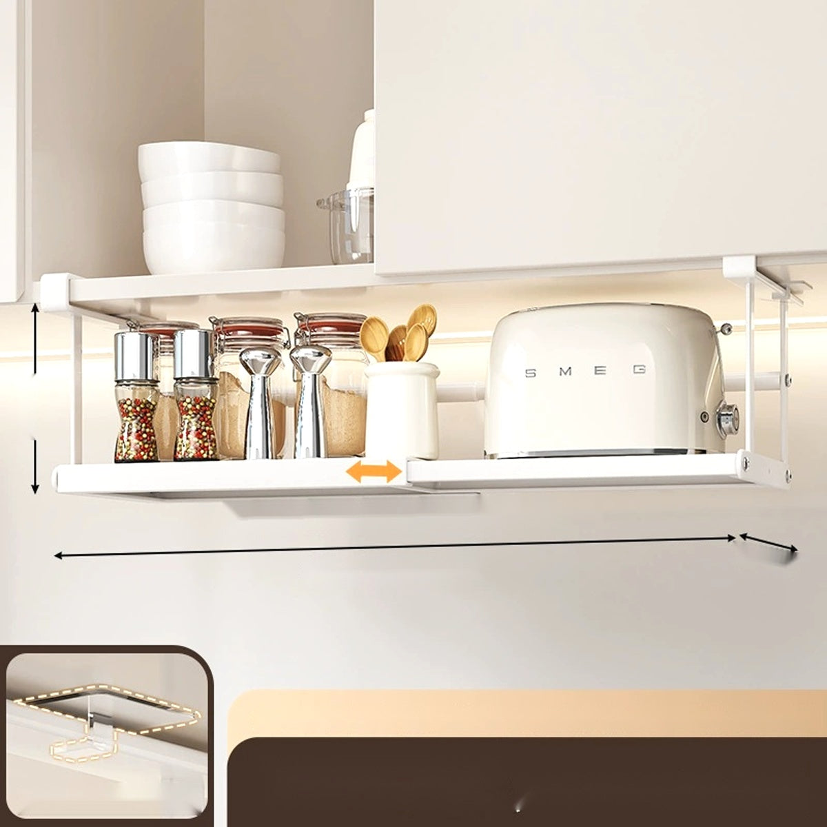 Expandable Under-Shelf Basket - Slide-On Cabinet Storage - view 7