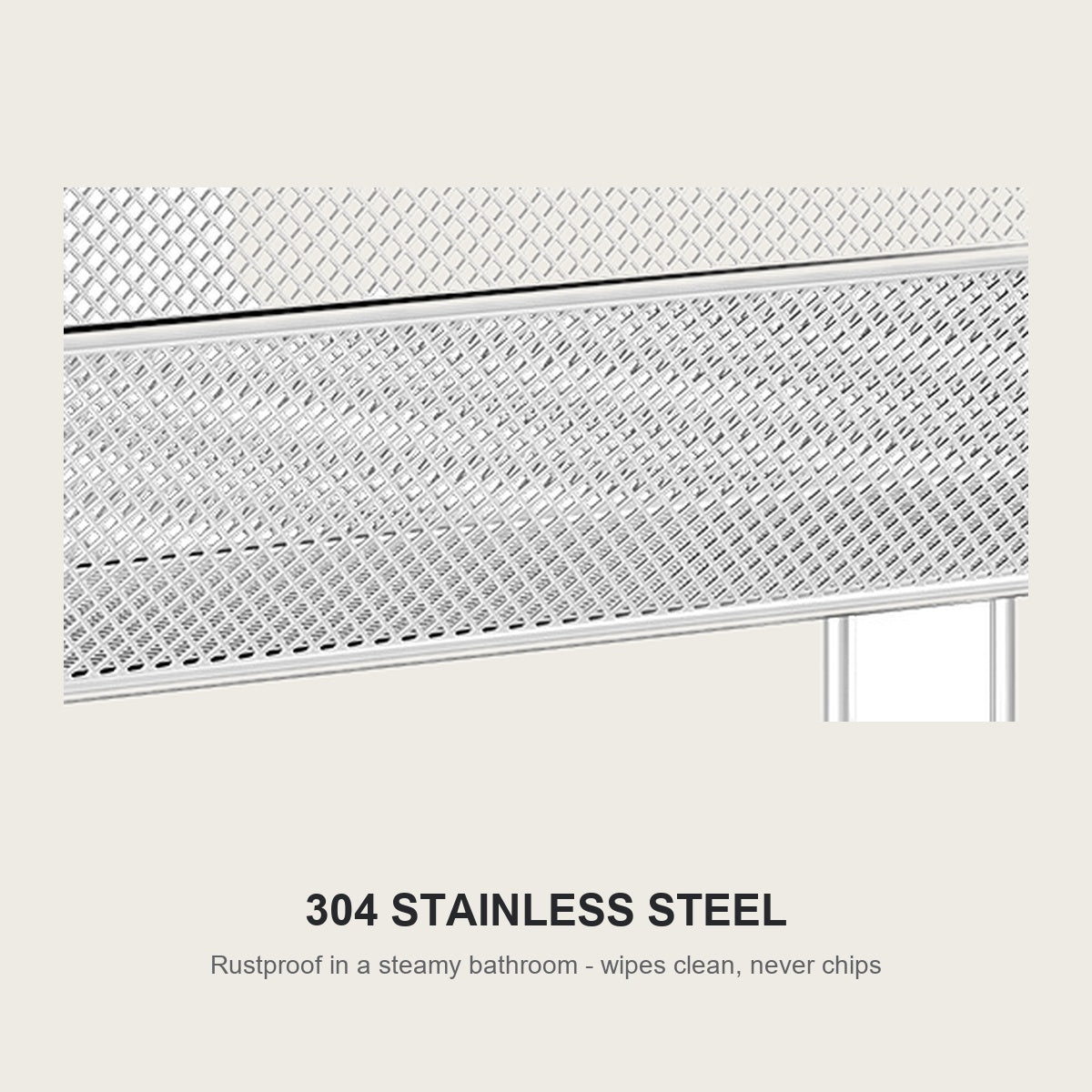 304 stainless steel mesh basket, rustproof and easy to wipe clean