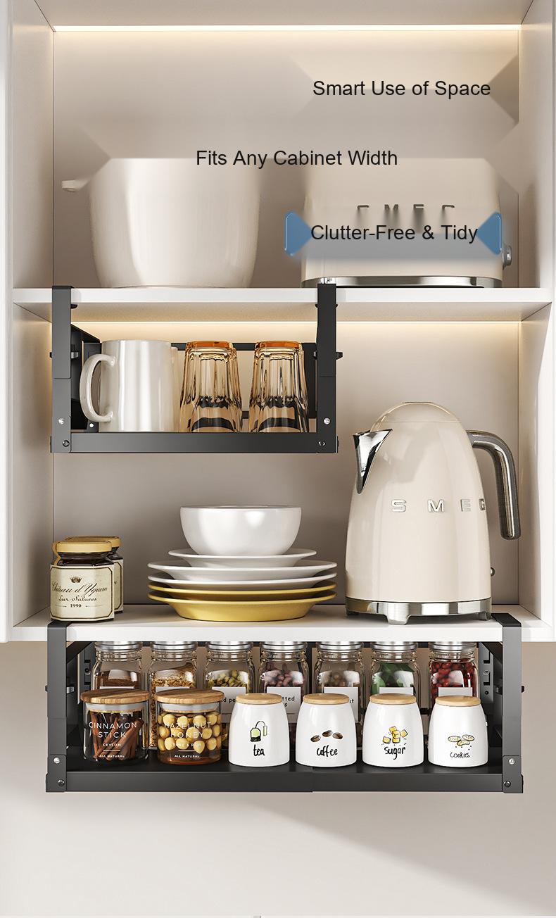 PantryFlex Under Shelf Basket — Hanging Slide-Out Cabinet Storage Bin