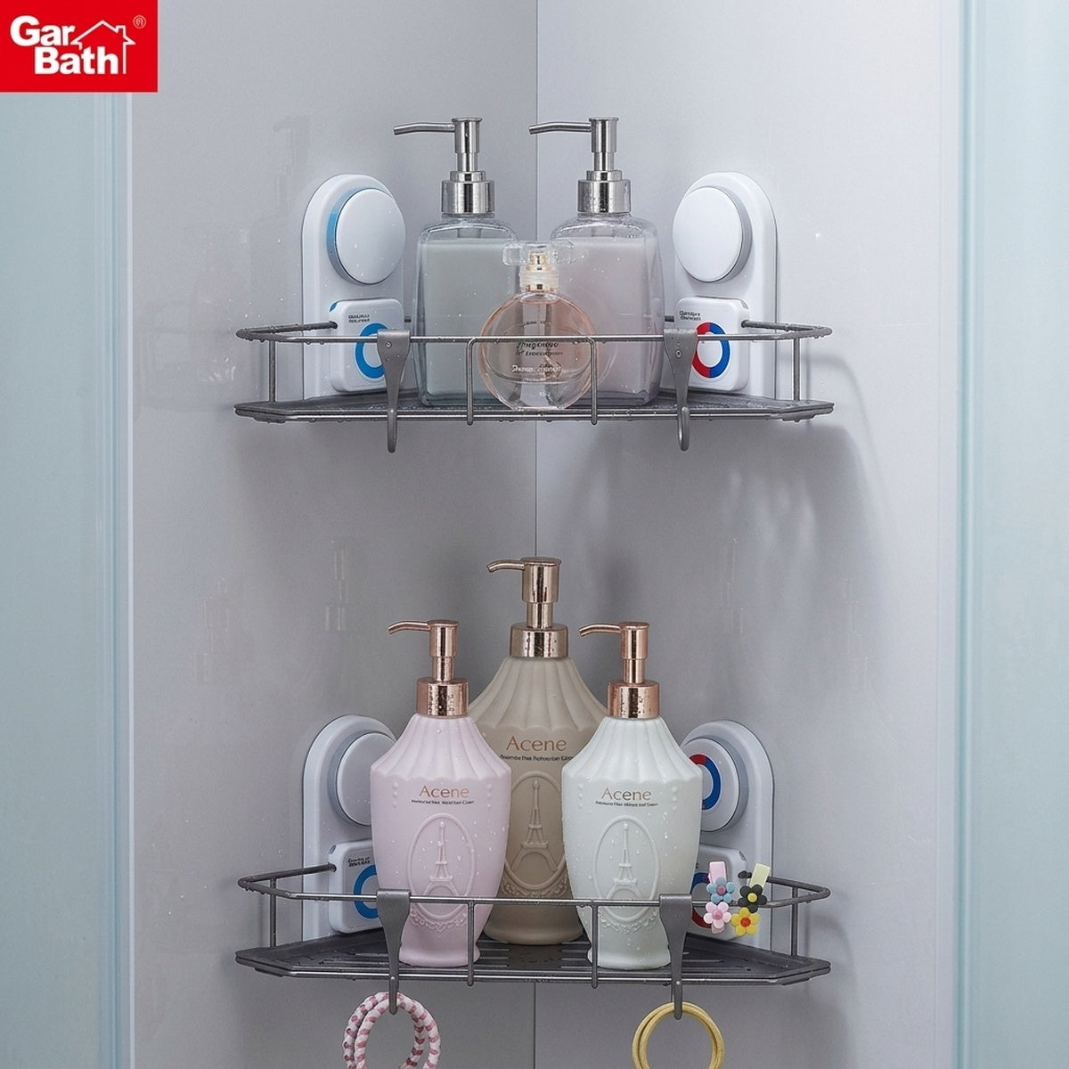 Suction Corner Shower Caddy No-Drill Stainless Steel Bathroom Organizer - view 7