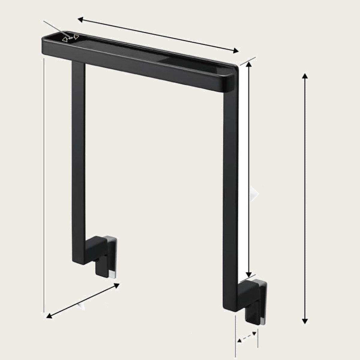 Under-Sink Cabinet Door Towel Rack, No-Drill Steel Hanger - view 4