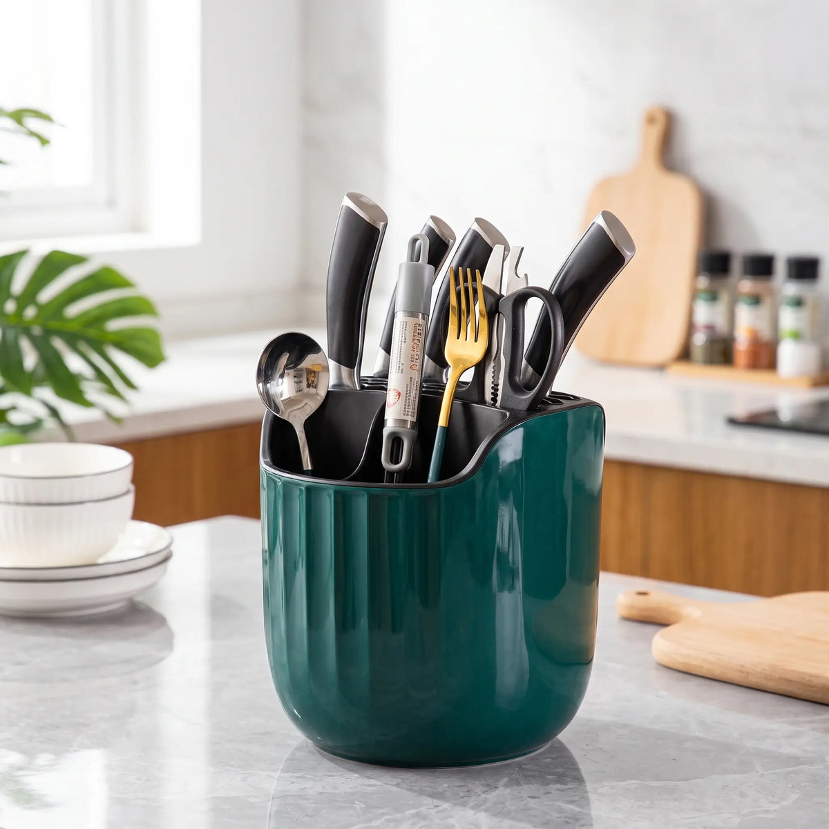 Rotating Utensil Holder & Knife Block 360° Kitchen Organizer