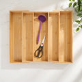 Bamboo Expandable Utensil Drawer Organizer, 7 & 9 Compartment