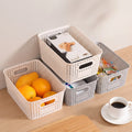 Wicker-Look Pantry Bin with Bamboo Lid, Rattan-Style Basket