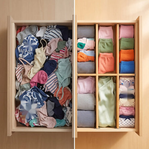 Bamboo Expandable Drawer Dividers for Kitchen & Dresser