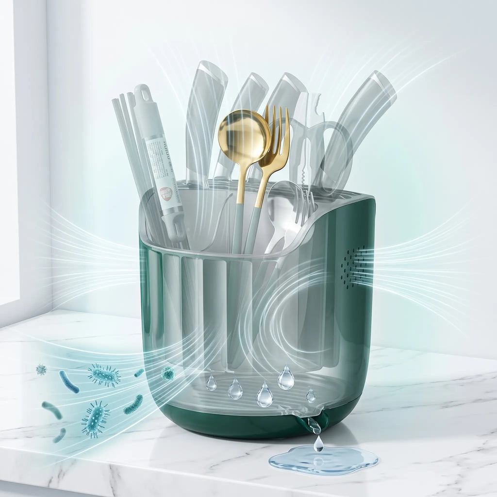 Rotating Utensil Holder & Knife Block 360° Kitchen Organizer