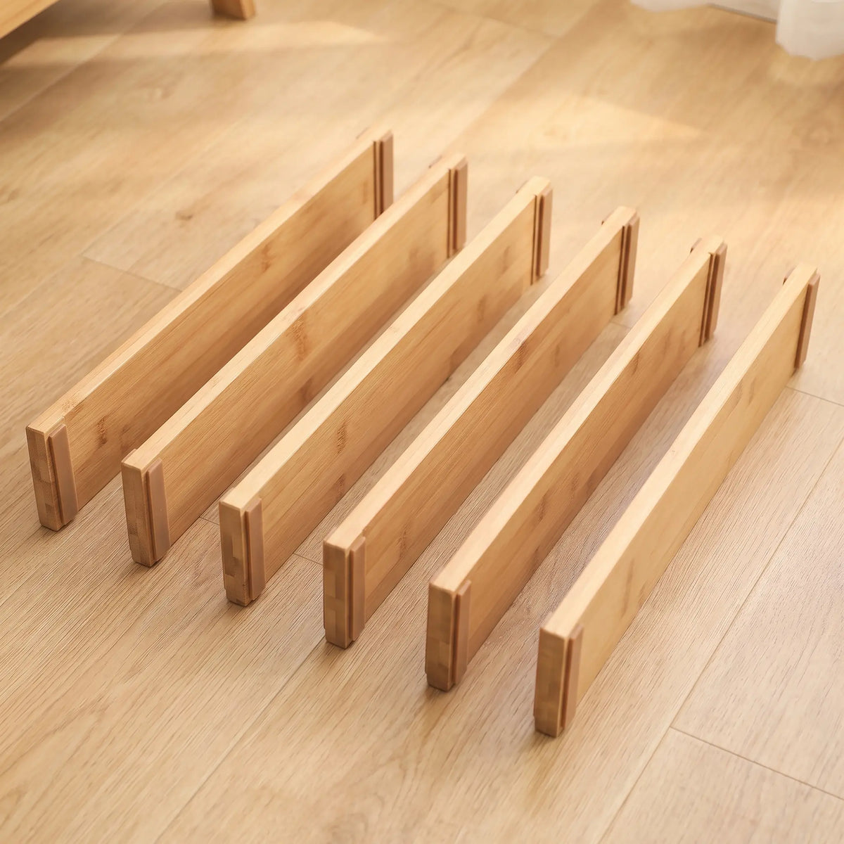 Bamboo Expandable Drawer Dividers for Kitchen & Dresser