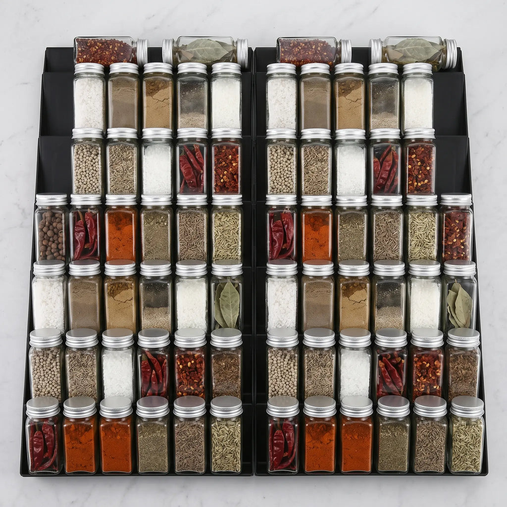 Expandable 4-Tier Spice Drawer Organizer for Kitchen, 2-Pack