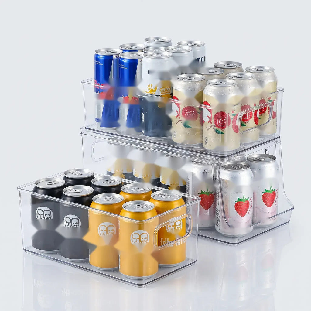 Foldable 2-Tier Can Organizer for Fridge & Pantry, Clear PET