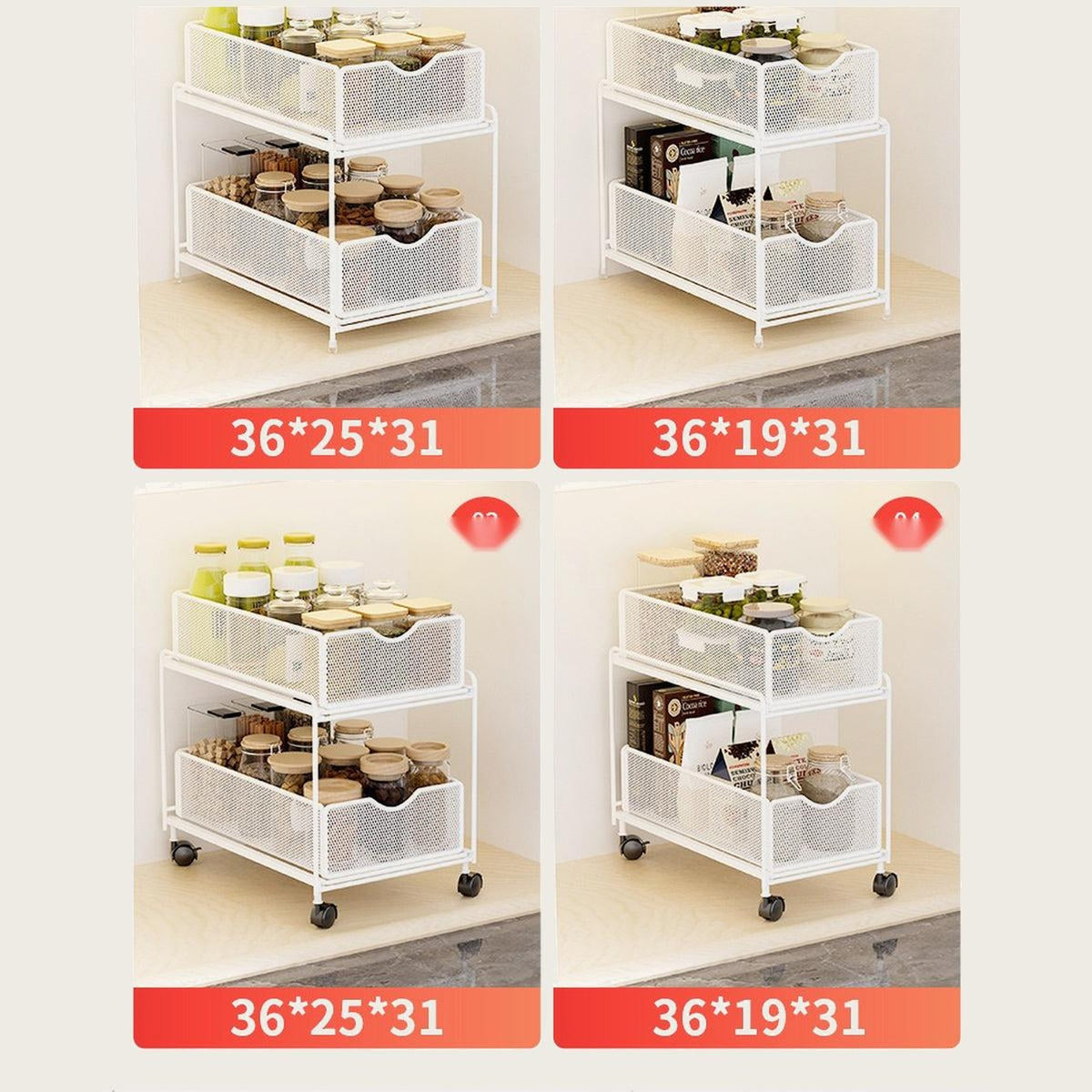 Cabinet Door Back Hanger No-Drill 2-Tier Pull-Out Organizer