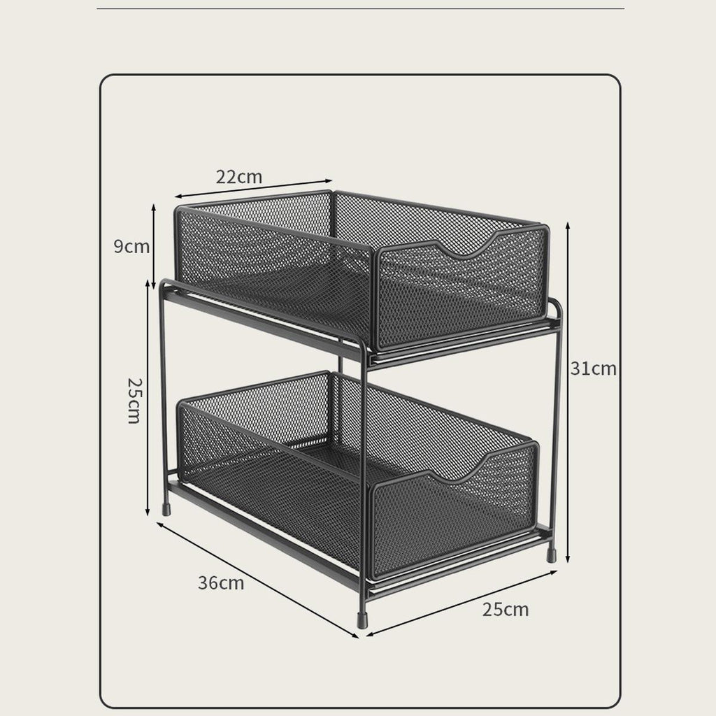 Cabinet Door Back Hanger No-Drill 2-Tier Pull-Out Organizer