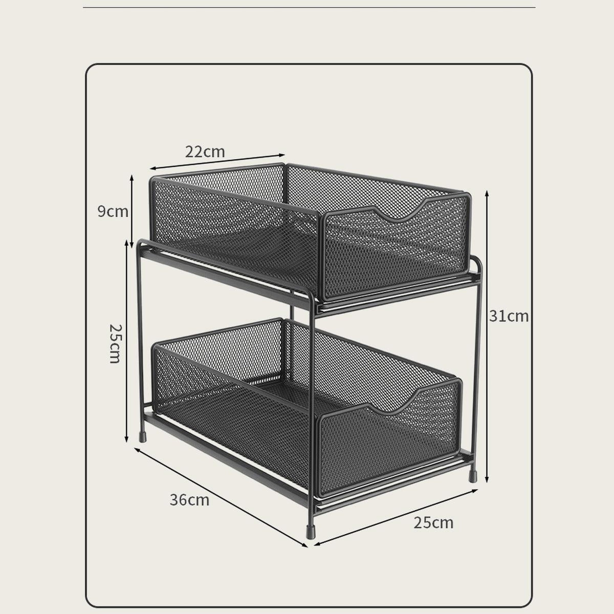 Cabinet Door Back Hanger No-Drill 2-Tier Pull-Out Organizer