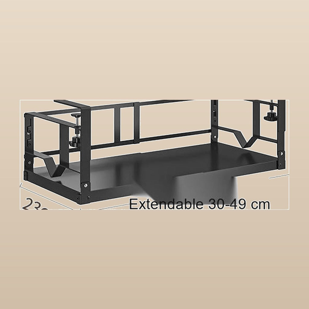 Uitschuifbaar ophangbaar opbergmandje voor onder een plank