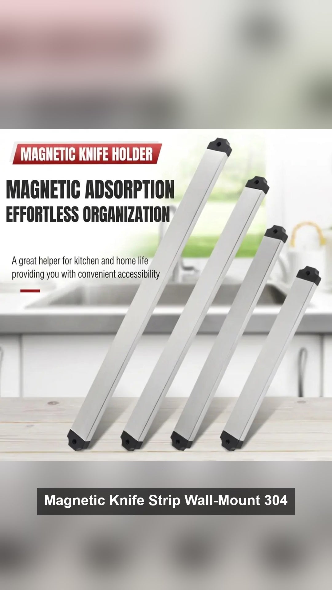 Magnetic Knife Strip Wall-Mount 304 Stainless Steel