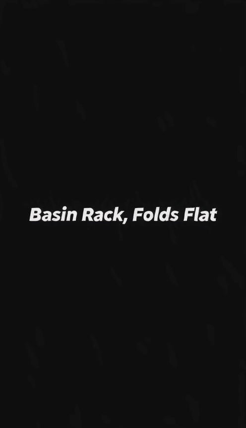 Foldable Wall Basin Rack, No-Drill Aluminium, 11.2 in Wide