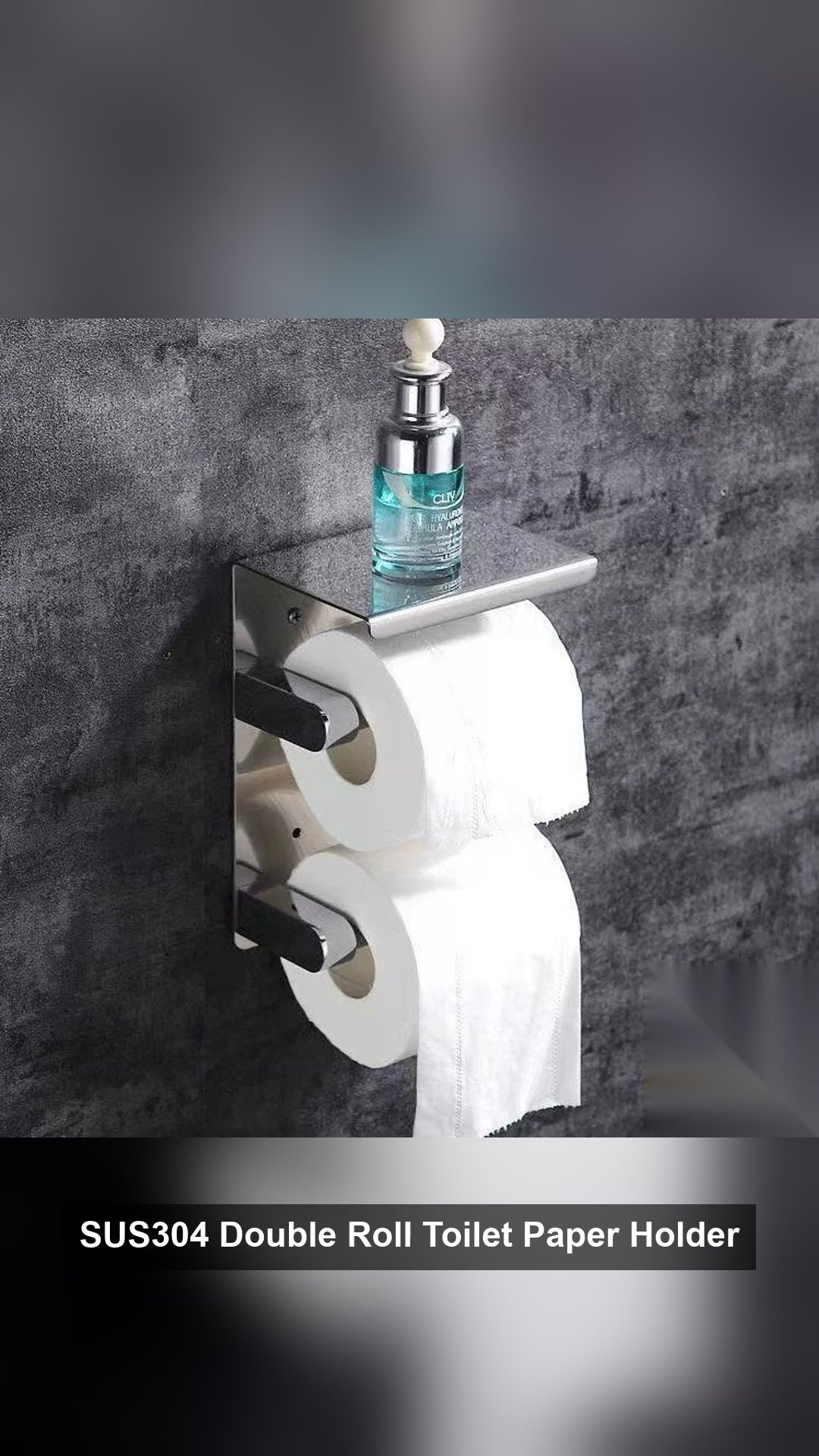 SUS304 Double Roll Toilet Paper Holder Wall-Mounted