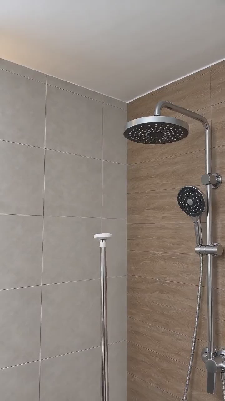 Tension Pole Shower Shelf, No Drill - 4 Tier, 39.4-126 in
