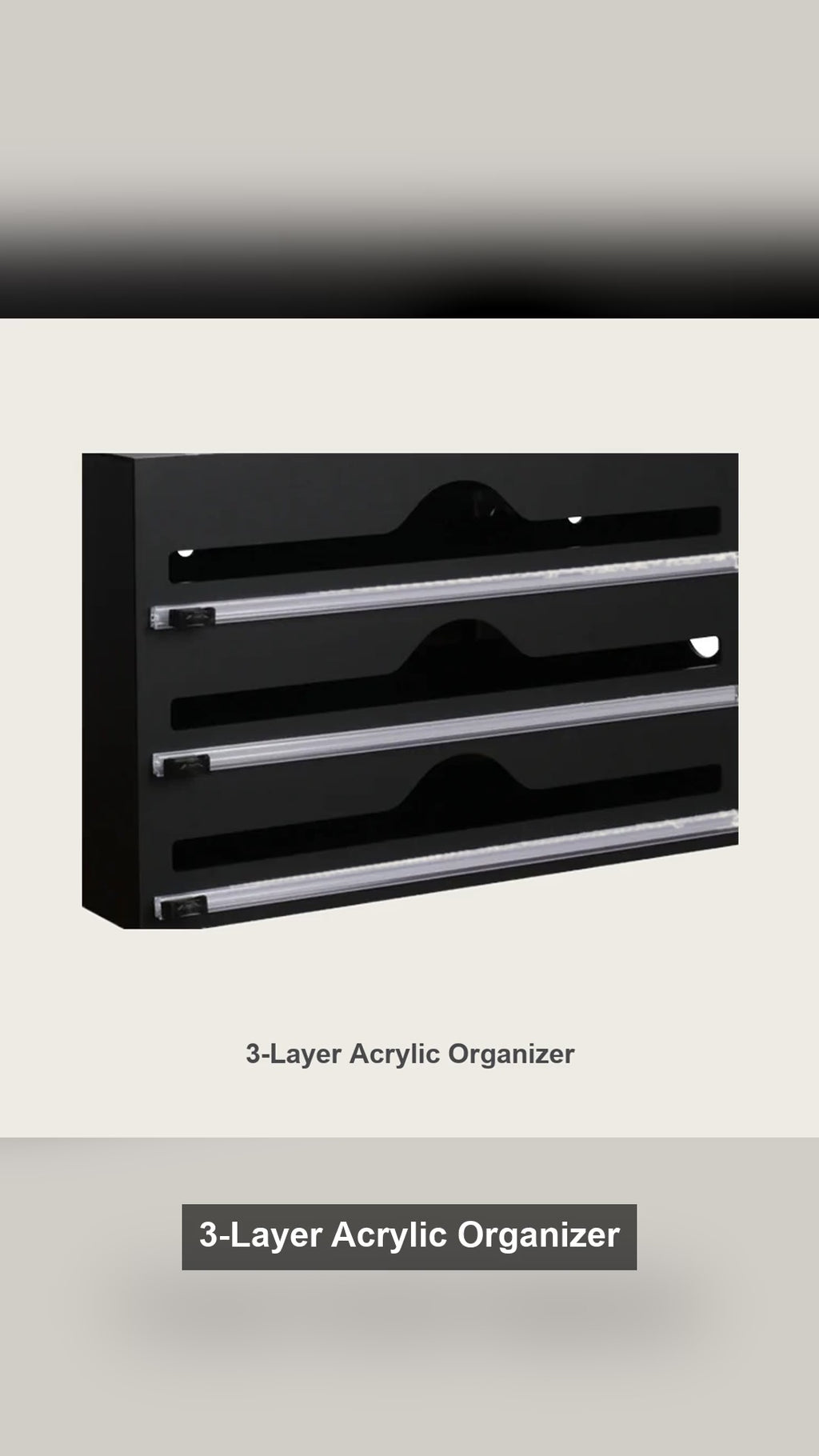 3-Layer Acrylic Wrap & Foil Organizer, Wall Mount or Countertop