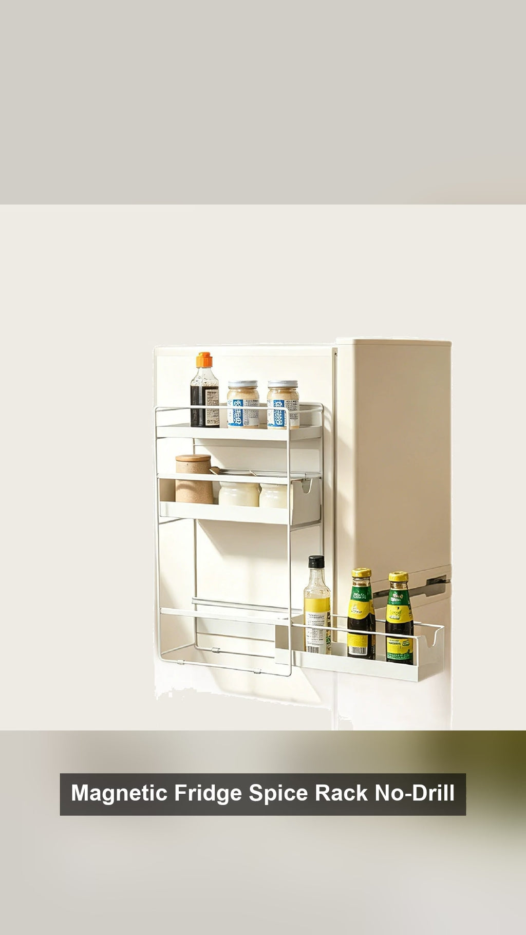 Magnetic Fridge Spice Rack No-Drill Door Organizer