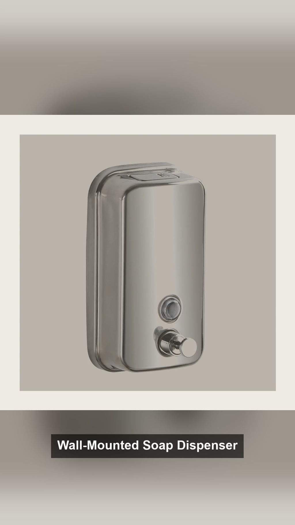 Wall-Mounted Soap Dispenser 304 Stainless Steel - No-Drill Commercial Hand Soap Dispenser