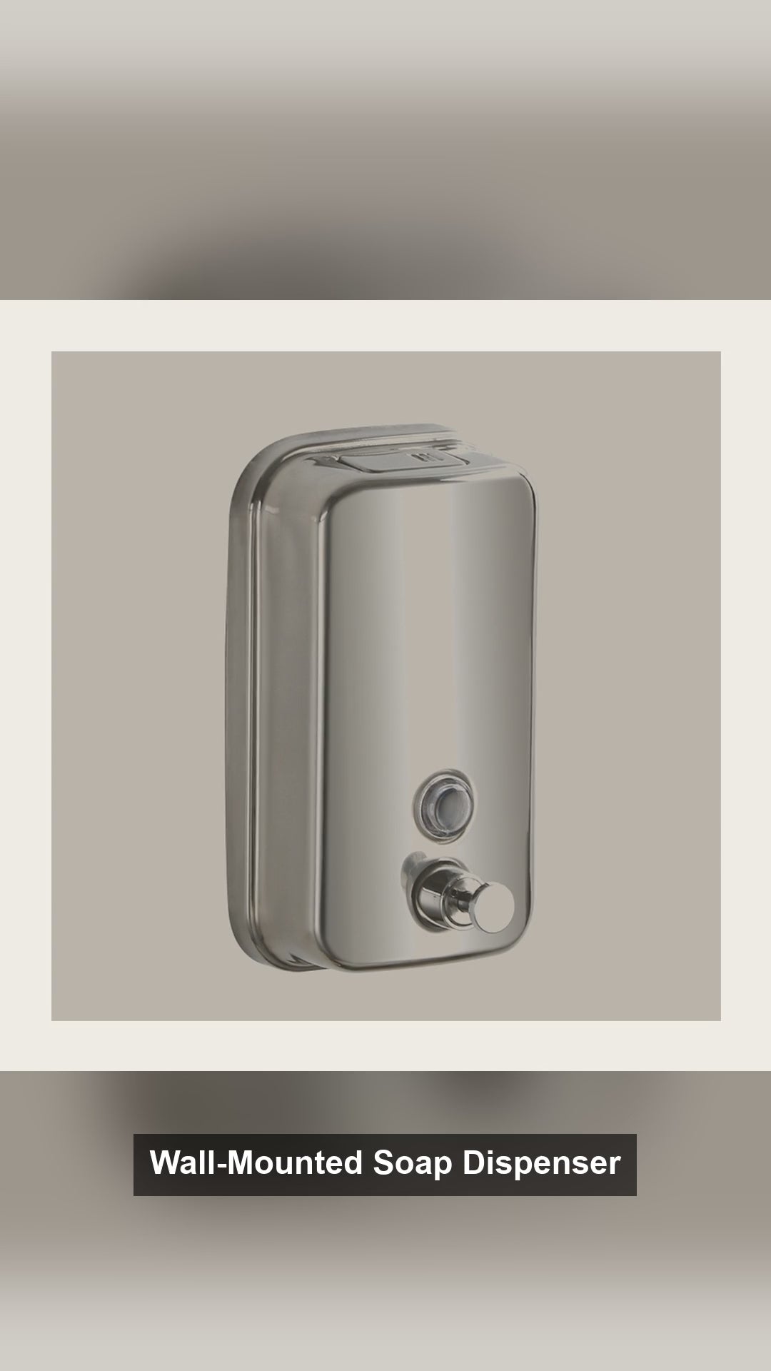 Wall-Mounted Soap Dispenser 304 Stainless Steel - No-Drill Commercial Hand Soap Dispenser