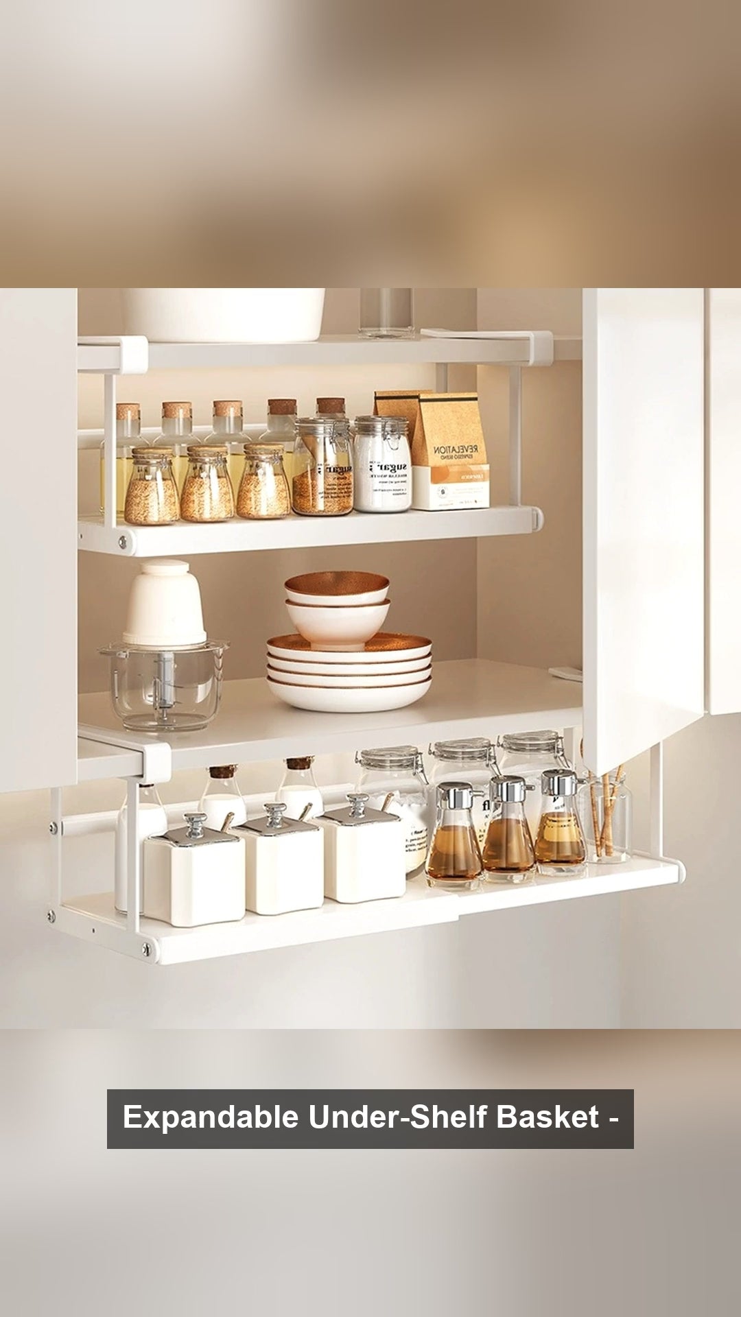 Expandable Under-Shelf Basket - Slide-On Cabinet Storage