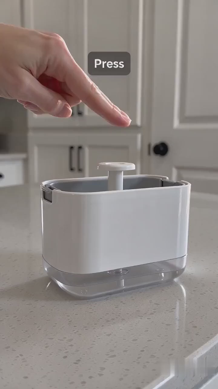 Soap Dispenser Box with Sponge Tray, 5.7 in Wide, No Bottle to Grab