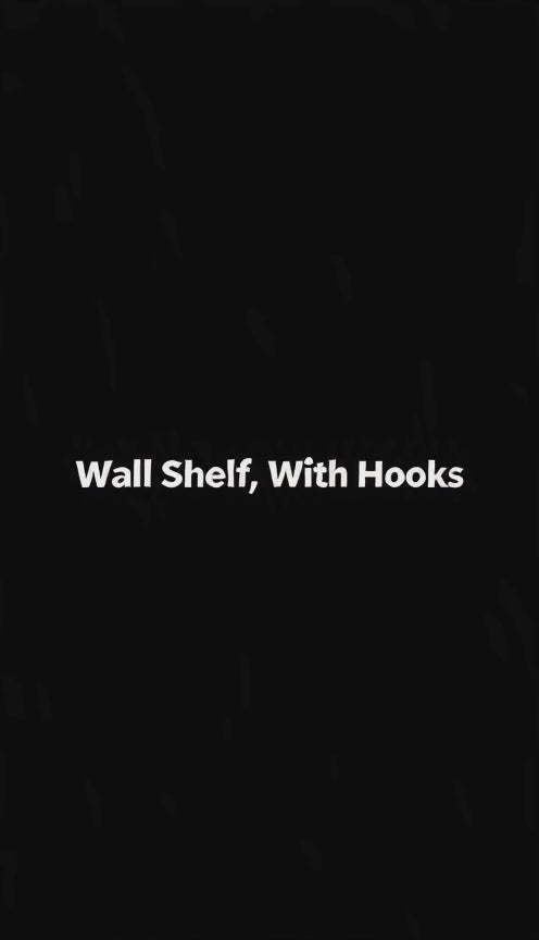Aluminium Wall Shelf with Towel Rail and 5 Sliding Hooks