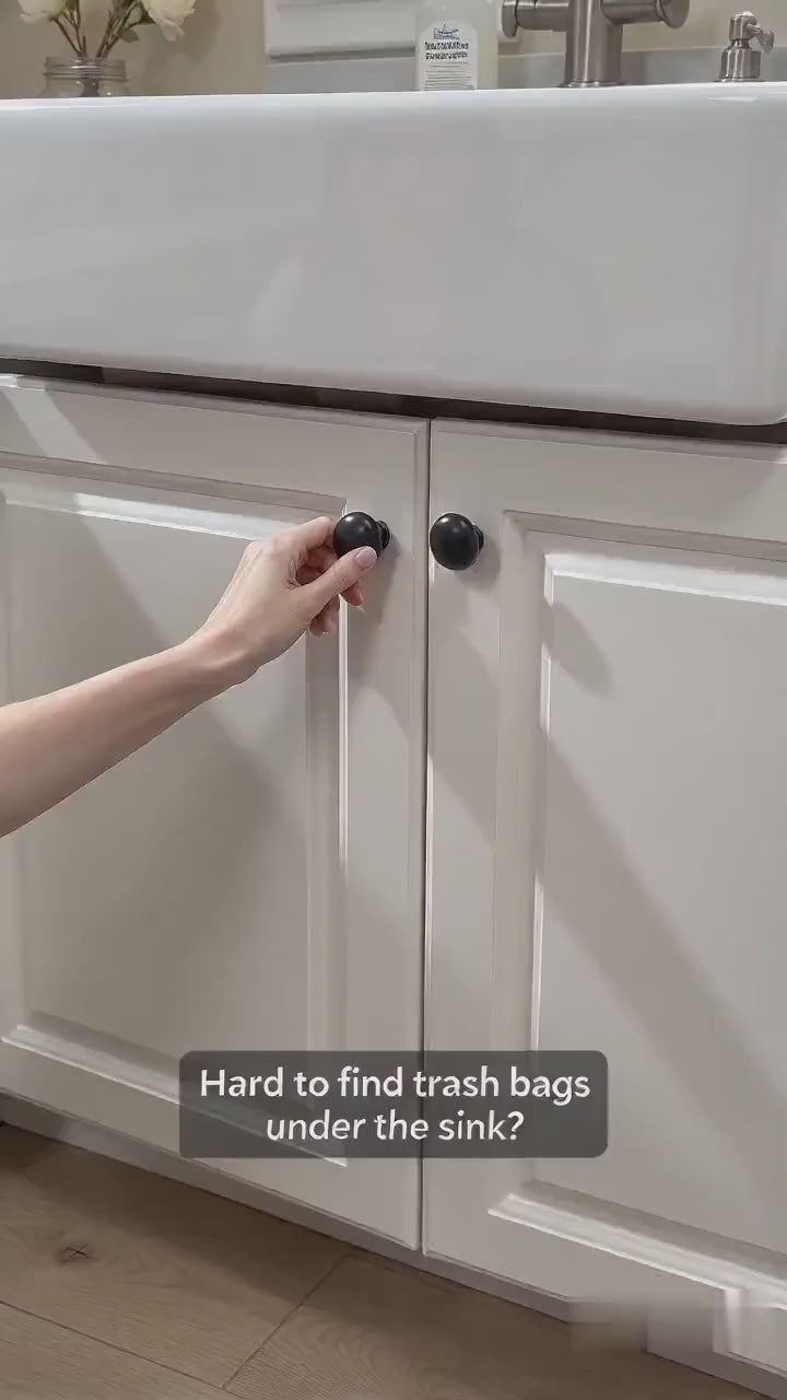 Trash Bag Roll Caddy, Cabinet Door Mount, 9.3 in Wide