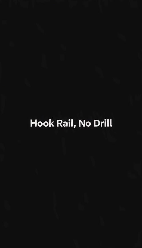 No-Drill Kitchen Utensil Hook Rail, 4, 8 or 12 Hooks, 7.9-23.6 in