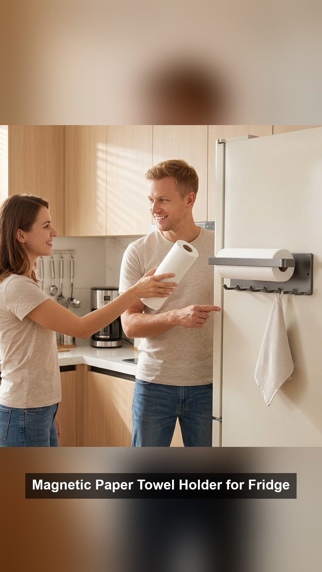 Magnetic Paper Towel Holder for Fridge, No-Drill