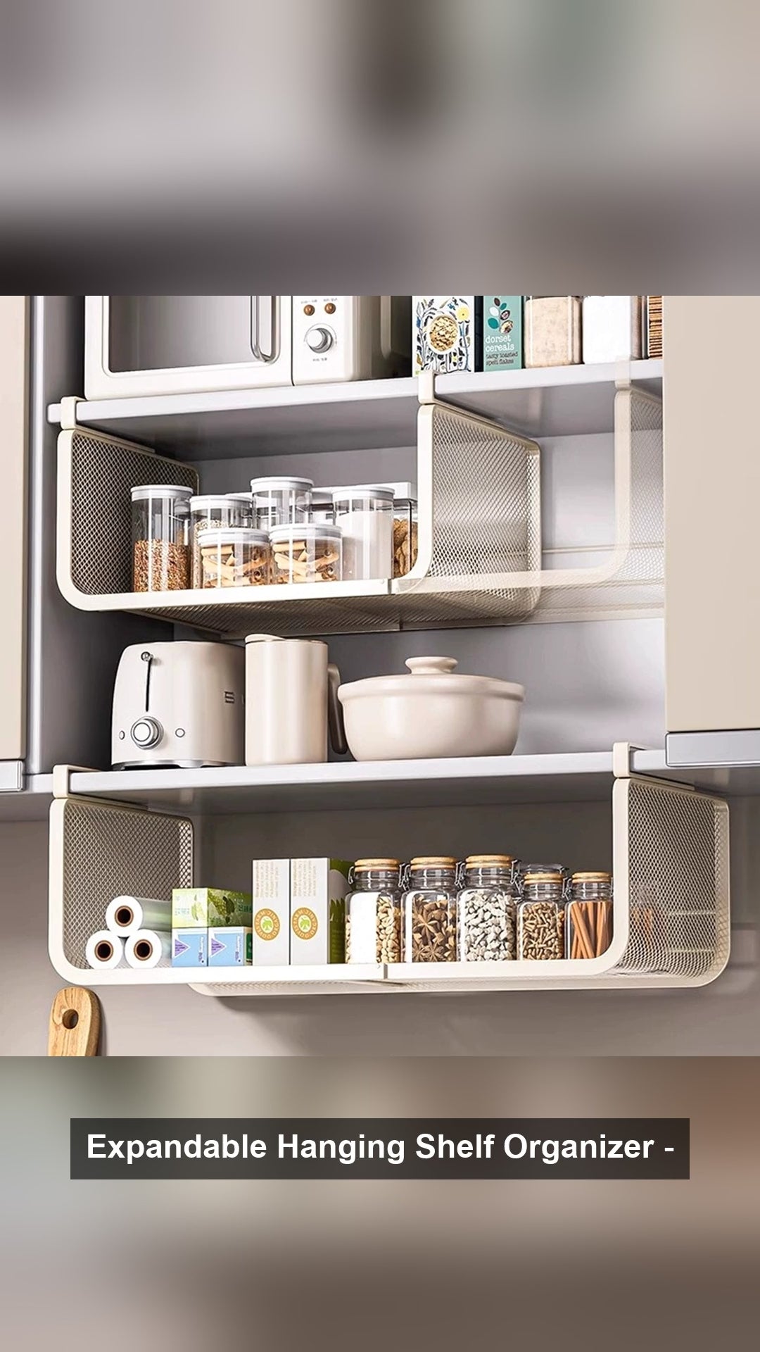 Expandable Hanging Shelf Organizer - Under Cabinet Rack