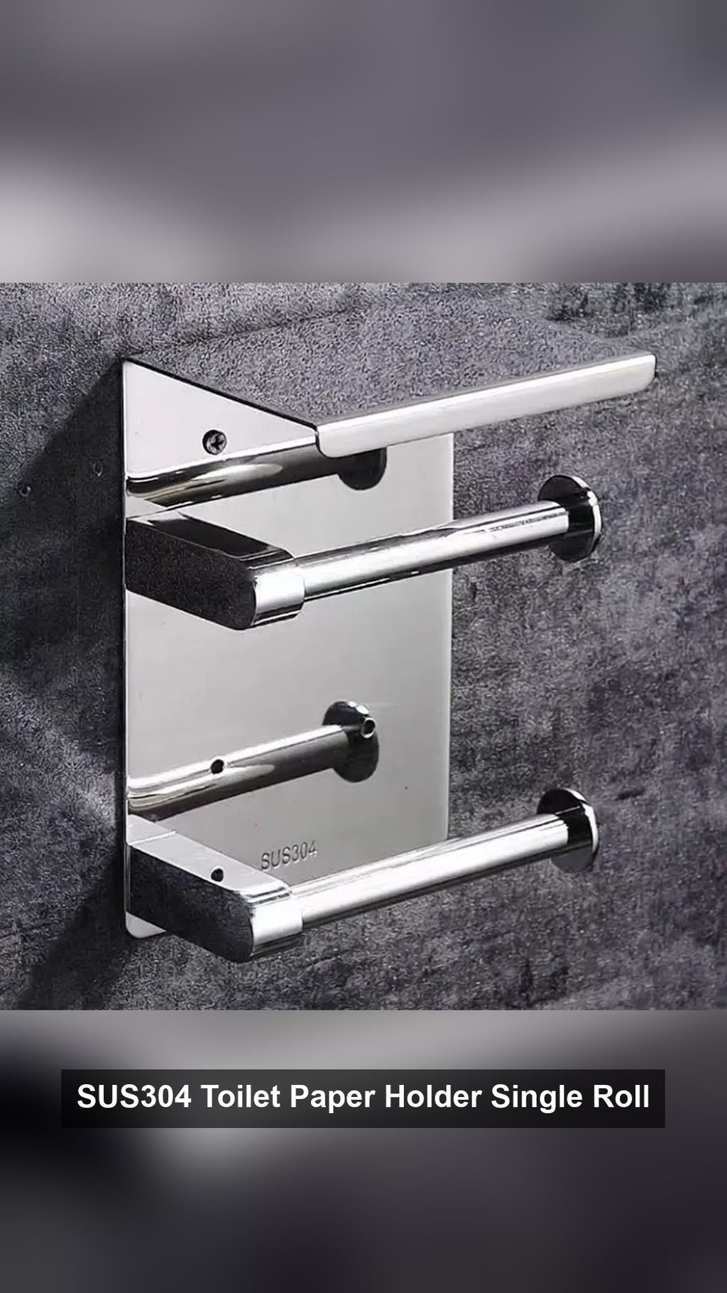 SUS304 Toilet Paper Holder Single Roll Wall-Mounted