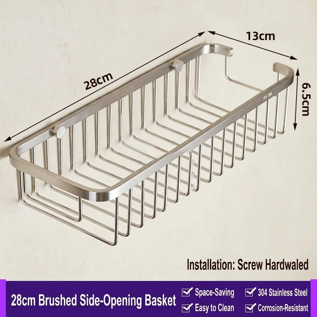 SUS304 Shower Caddy Wall-Mounted Rustproof Bathroom Shelf