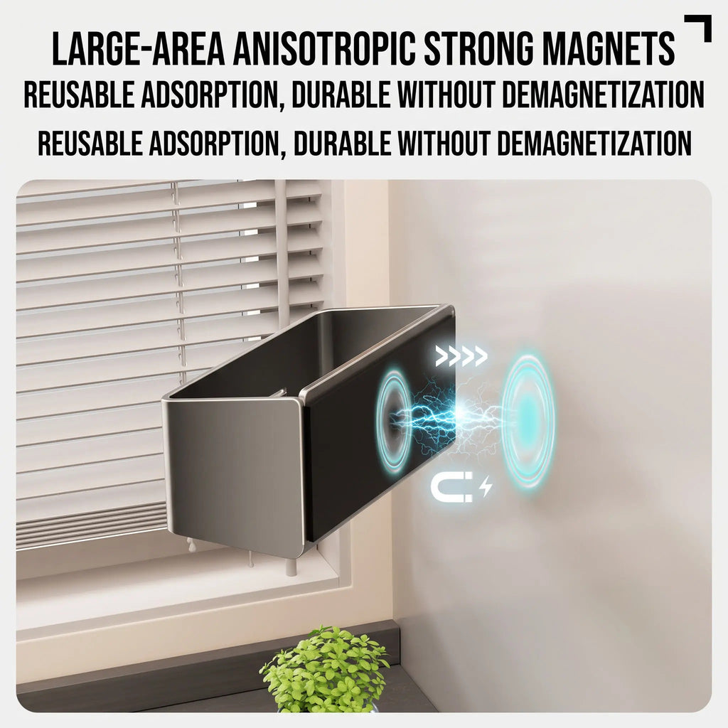 Magnetic Fridge Side Storage Box Carbon Steel Organizer