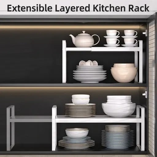 Expandable Carbon Steel Shelf Riser for Cabinet & Pantry
