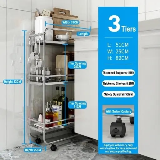 Slim 5.9 in Carbon Steel Gap Shelf for Fridge & Laundry
