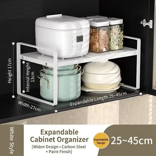 Expandable Carbon Steel Shelf Riser for Cabinet & Pantry