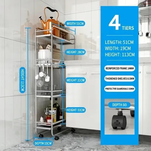 Slim 5.9 in Carbon Steel Gap Shelf for Fridge & Laundry