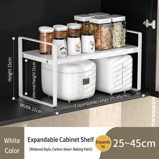 Expandable Carbon Steel Shelf Riser for Cabinet & Pantry
